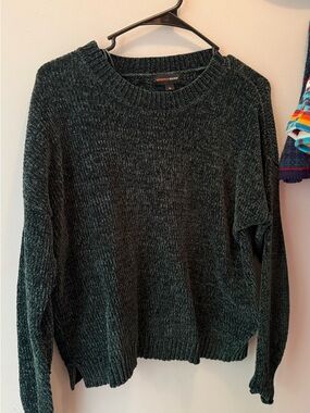 Atmosphere Forest Green Chenille Crewneck Sweater